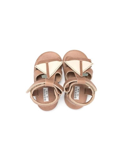 Shop Donsje Touch-strap Open-toe Sandals In Brown