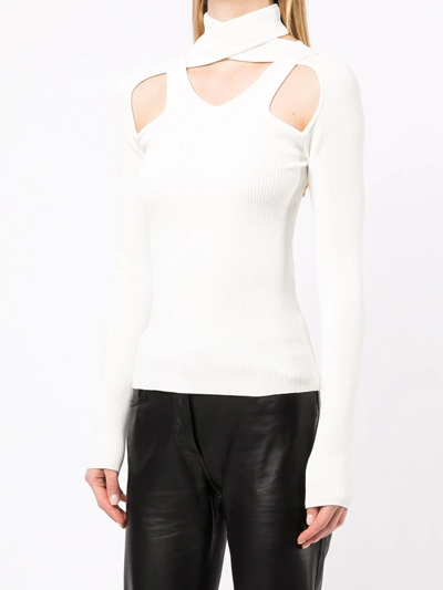 Shop Coperni Cutout-detail Knitted Top In White