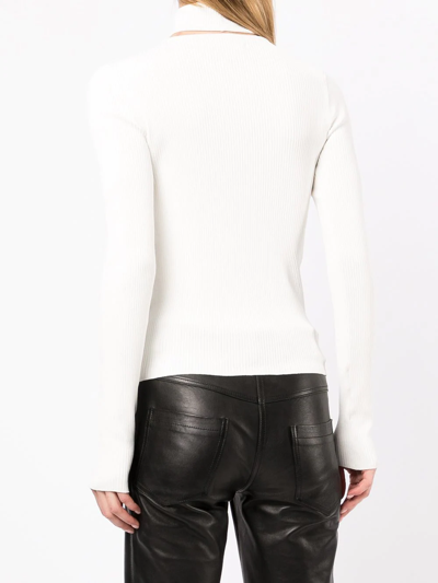 Shop Coperni Cutout-detail Knitted Top In White