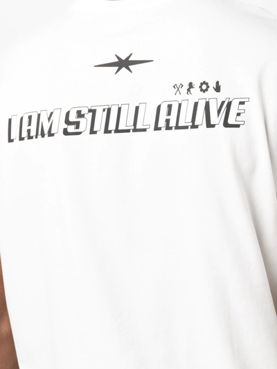 Shop Phipps I Am Still Alive Organic Cotton T-shirt In White