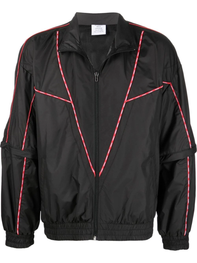 Shop Vetements Zip-up Funnel Neck Jacket In Black