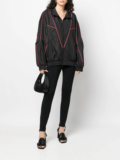 Shop Vetements Zip-up Funnel Neck Jacket In Black