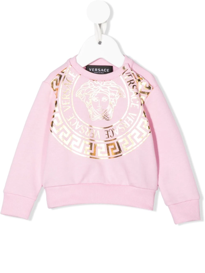 Shop Versace Medusa-print Sweatshirt In Pink