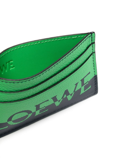 Shop Loewe Logo Print Cardholder In Green
