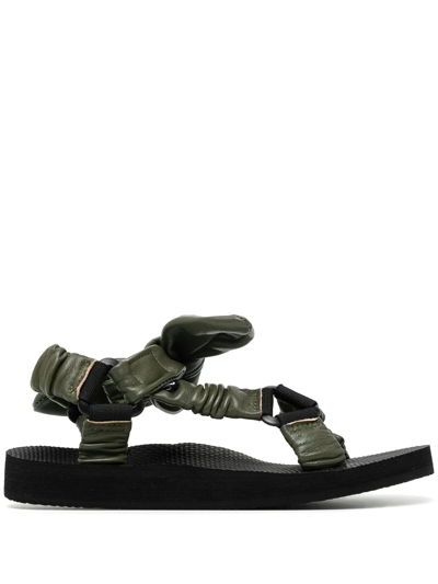 Shop Arizona Love Tie Detail Leather Sandals In Black