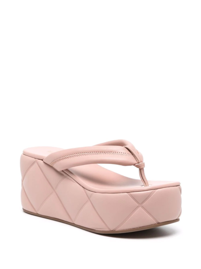 Shop Le Silla Quilted Platform Sandals In Pink