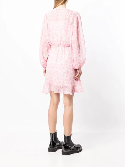 Shop B+ab Layered Long-sleeve Ruffle Dress In Pink
