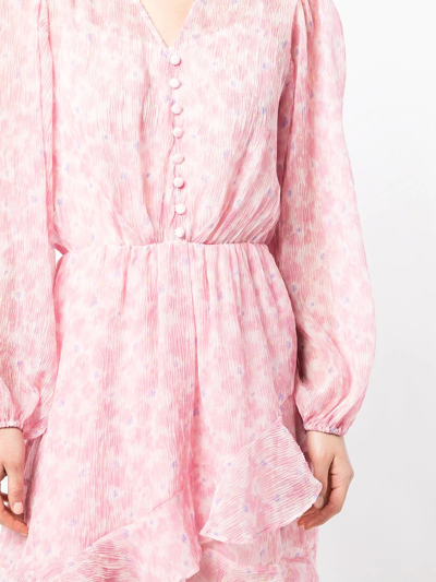Shop B+ab Layered Long-sleeve Ruffle Dress In Pink