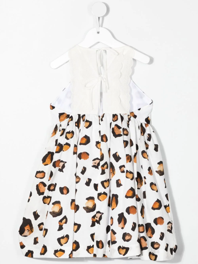 Shop Mi Mi Sol Leopard-print Dress In White