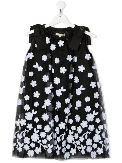 Shop Elie Saab Junior Teen Floral Tulle Dress In Black