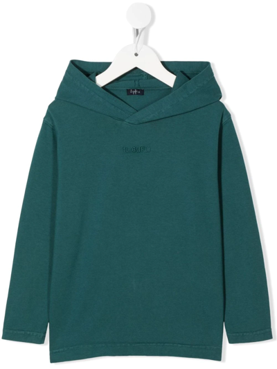 Shop Il Gufo Embroidered-logo Hoodie In Green