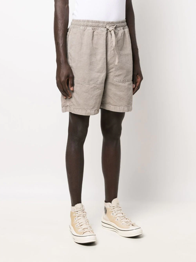 Shop President's Drawstring Flared Shorts In Neutrals