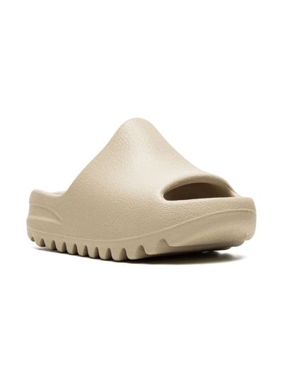 Shop Adidas Originals Yeezy "pure" Slides In Neutrals