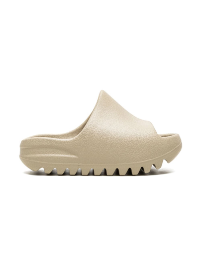 Shop Adidas Originals Yeezy "pure" Slides In Neutrals