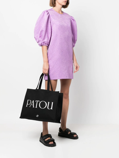 Shop Patou Canvas Tote Bag In Black