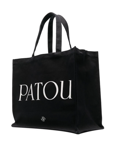 Shop Patou Canvas Tote Bag In Black