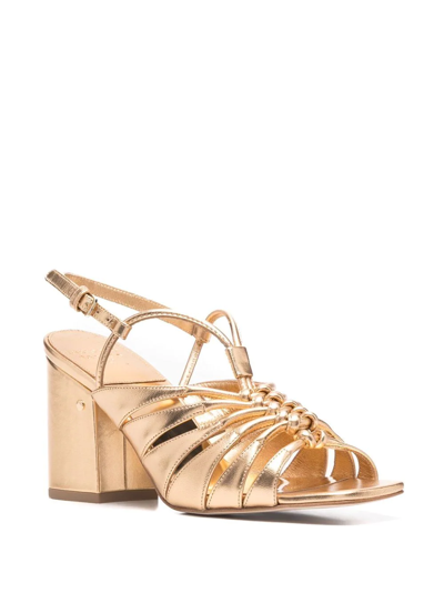 Shop Laurence Dacade High Block Heel Sandals In Gold