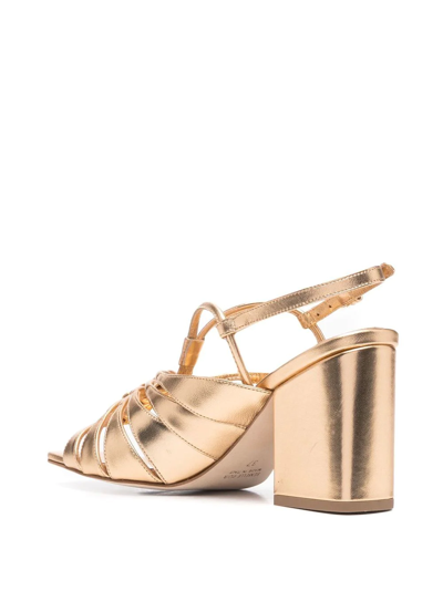 Shop Laurence Dacade High Block Heel Sandals In Gold
