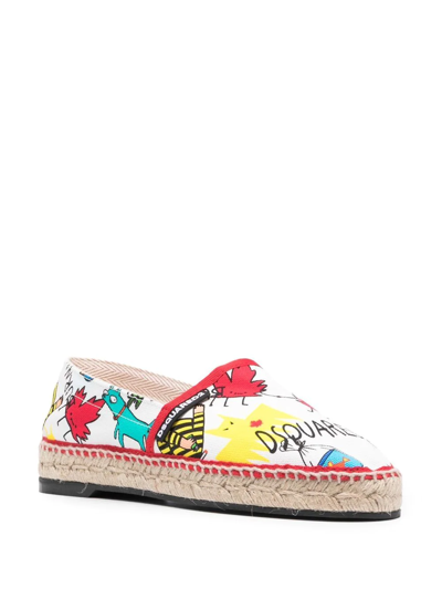 Dsquared2 Maple-leaf Logo-print Espadrilles In White