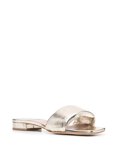 Shop Laurence Dacade Open Toe Slip-on Sandals In Gold
