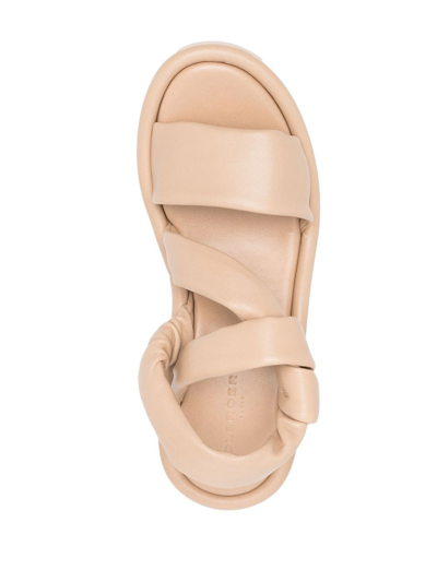 Shop Clergerie Destiny Leather Wedge Sandals In Neutrals