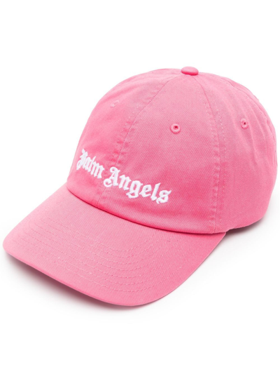 Shop Palm Angels Embroidered-logo Cap In Pink
