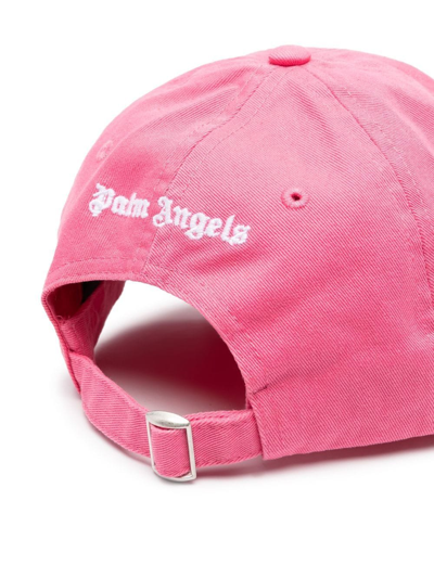 Shop Palm Angels Embroidered-logo Cap In Pink