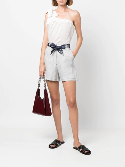 Emporio Armani High-waisted Cotton Shorts In Neutrals