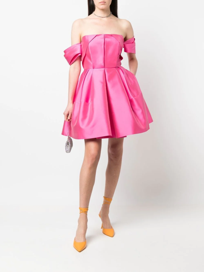 Shop Dice Kayek Off-shoulder Mini Dress In Pink