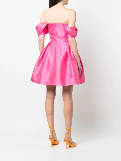 Shop Dice Kayek Off-shoulder Mini Dress In Pink