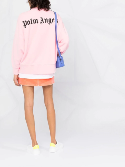 Shop Palm Angels Logo-print Sweatshirt In Pink