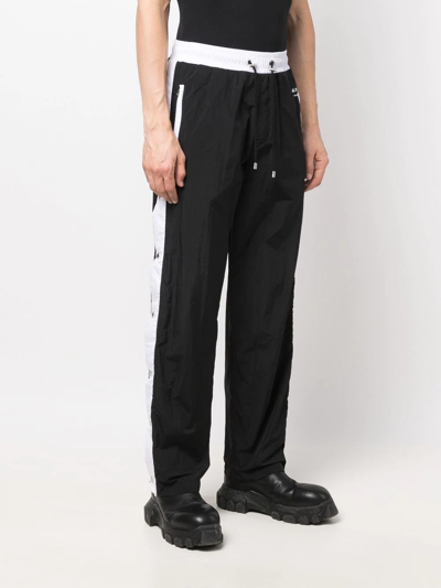 Shop Balmain Side Snap-button Track Trousers In Black