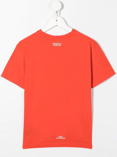 Marcelo Burlon County Of Milan Watercolor Tiger T-shirt S/s In Red