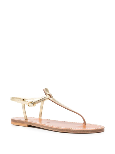 Kjacques T-bar Open-toe Sandals In Gold