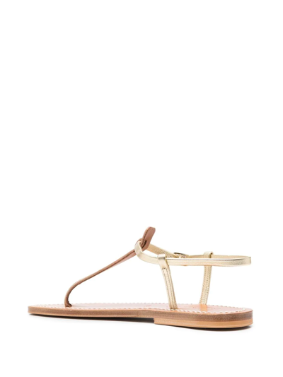 Kjacques T-bar Open-toe Sandals In Gold