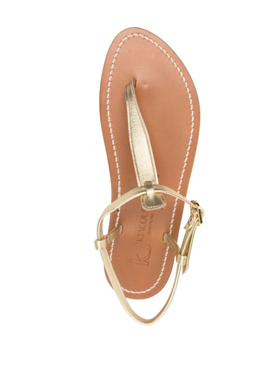 Kjacques T-bar Open-toe Sandals In Gold