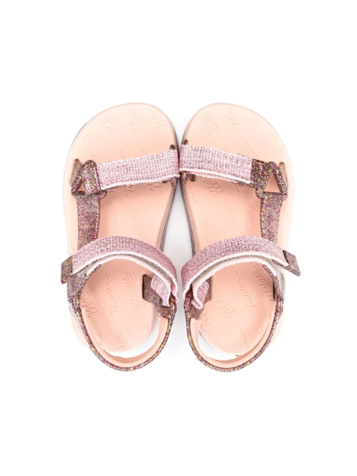 Shop Mini Melissa Glitter Touch-strap Sandals In Pink