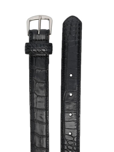 Shop Dsquared2 Crocodile-effect Leather Belt In Black