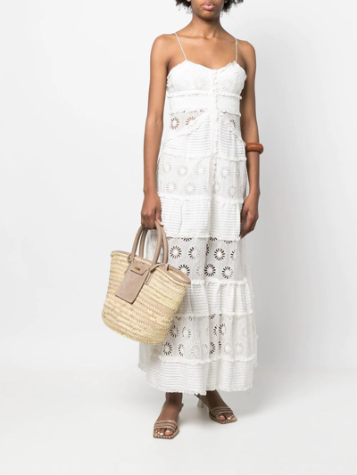 Shop Isabel Marant Cut-out Floral Detailing Maxi Dress In White