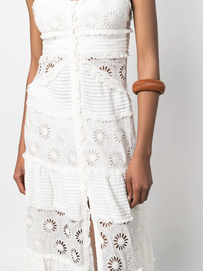 Shop Isabel Marant Cut-out Floral Detailing Maxi Dress In White