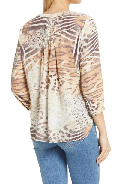 Shop Nydj High/low Crepe Blouse In Wild Thing