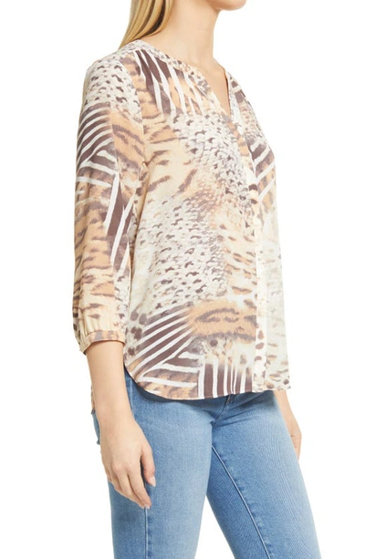 Shop Nydj High/low Crepe Blouse In Wild Thing