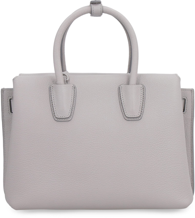 Shop Mcm Milla Leather Handbag In Grey