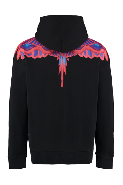 Shop Marcelo Burlon County Of Milan Cotton Hoodie In Black