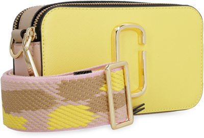 Shop Marc Jacobs The Snapshot Leather Camera Bag In Yellow