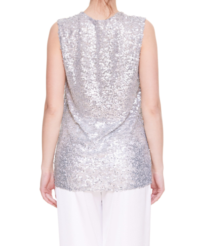 Shop Dolce & Gabbana Paillettes Top In Silver