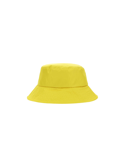 Shop Moncler Bucket Hat In Yellow