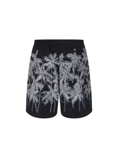 Shop Palm Angels Swimshorts In Black/off White