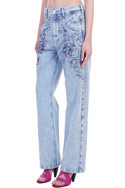 Shop Isabel Marant Nadegeil Jeans In Cyan Denim