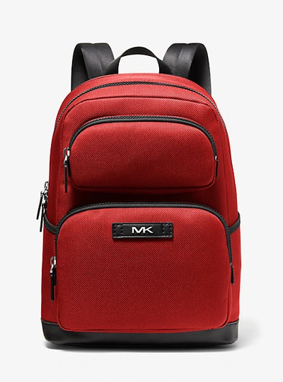 Shop Michael Kors Kent Sport Woven Backpack In Red